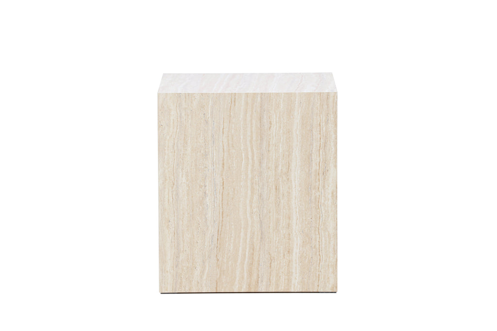 York soffbord 45x40x40 cm beige med travertinimitation
