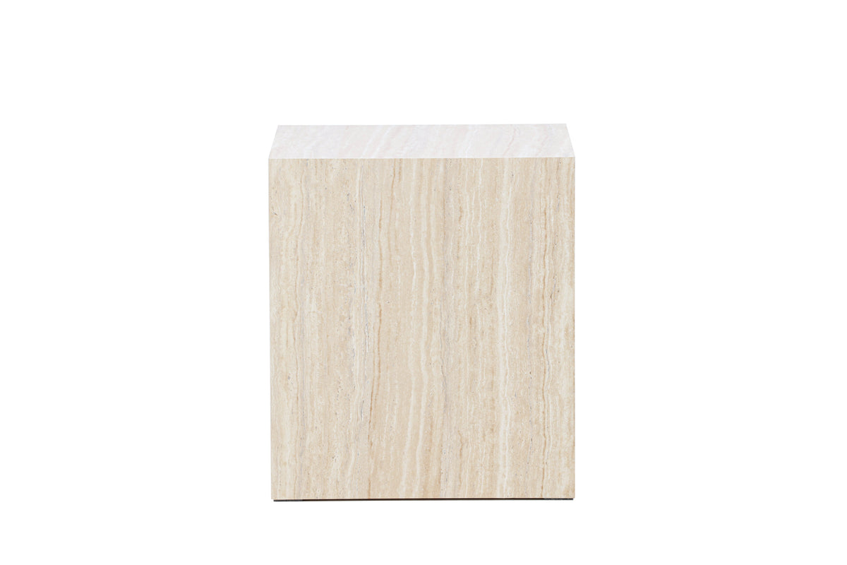 York soffbord 45x40x40 cm beige med travertinimitation