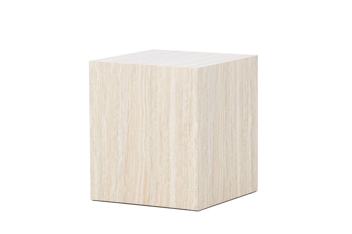 York soffbord 45x40x40 cm beige med travertinimitation