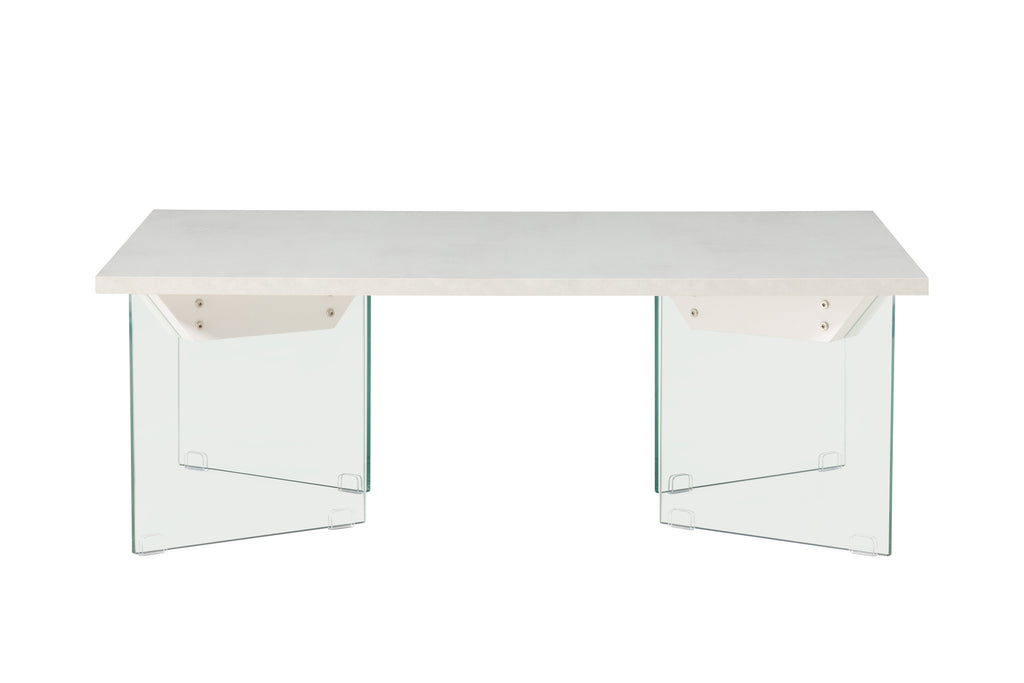 Ester soffbord 120x80x42 cm glas och betongimitation