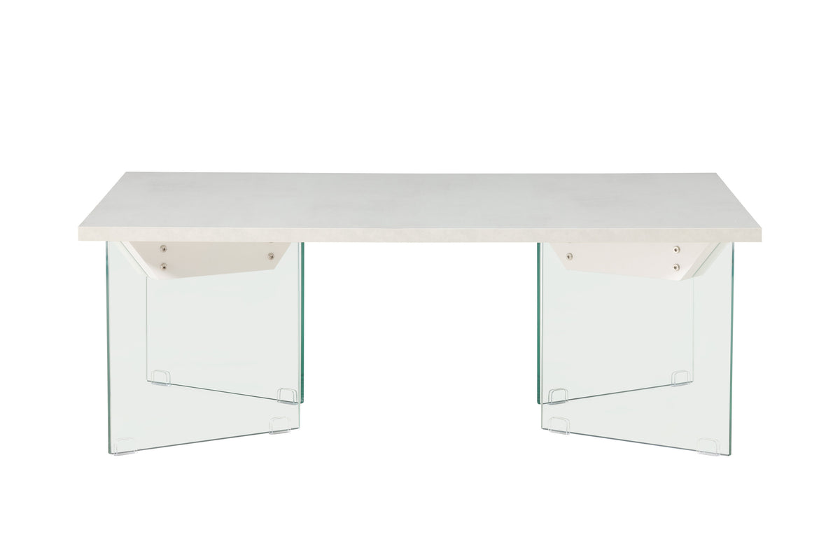Ester soffbord 120x80x42 cm glas och betongimitation