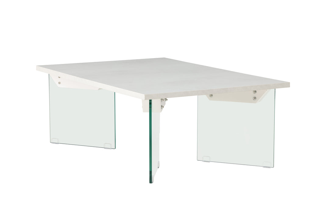 Ester soffbord 120x80x42 cm glas och betongimitation