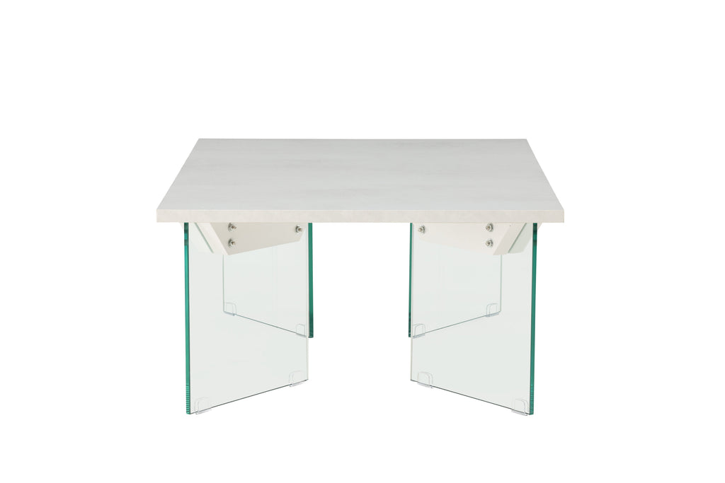 Ester soffbord 120x80x42 cm glas och betongimitation
