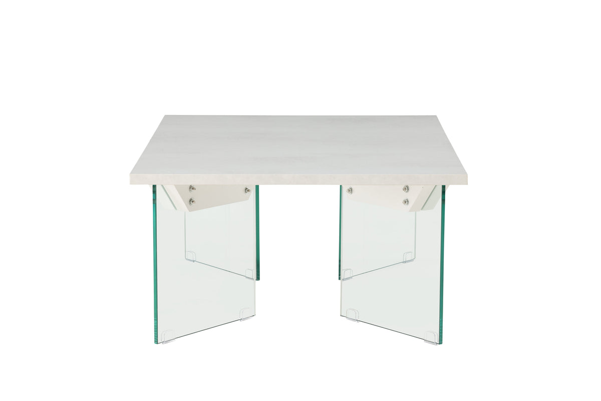 Ester soffbord 120x80x42 cm glas och betongimitation