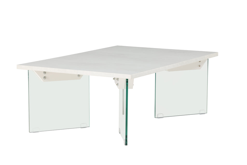 Ester soffbord 120x80x42 cm glas och betongimitation