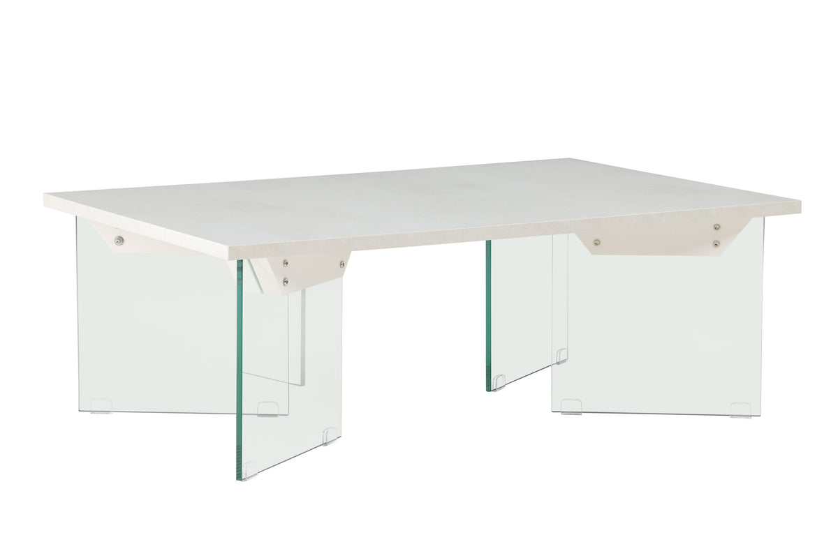 Ester soffbord 120x80x42 cm glas och betongimitation