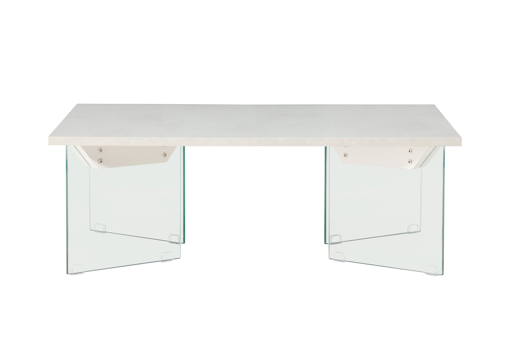 Ester soffbord 120x80x42 cm glas och betongimitation