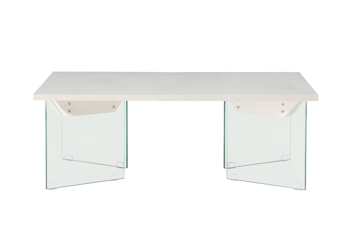 Ester soffbord 120x80x42 cm glas och betongimitation