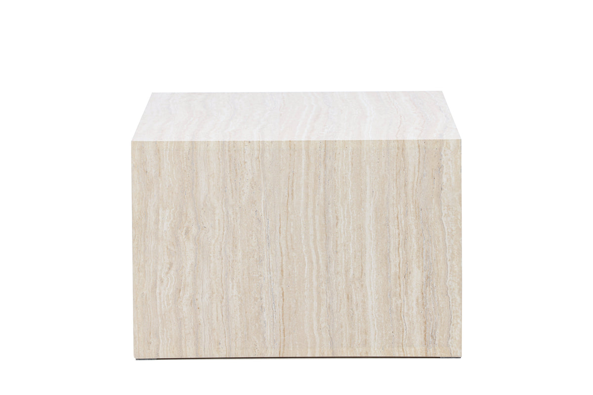 York soffbord 40x60x80 cm beige MDF med travertinimitation