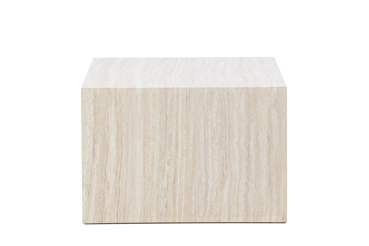 York soffbord 40x60x80 cm beige MDF med travertinimitation