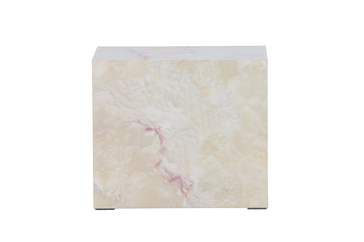 York sidobord 30x35x25 cm beige med stenutseende