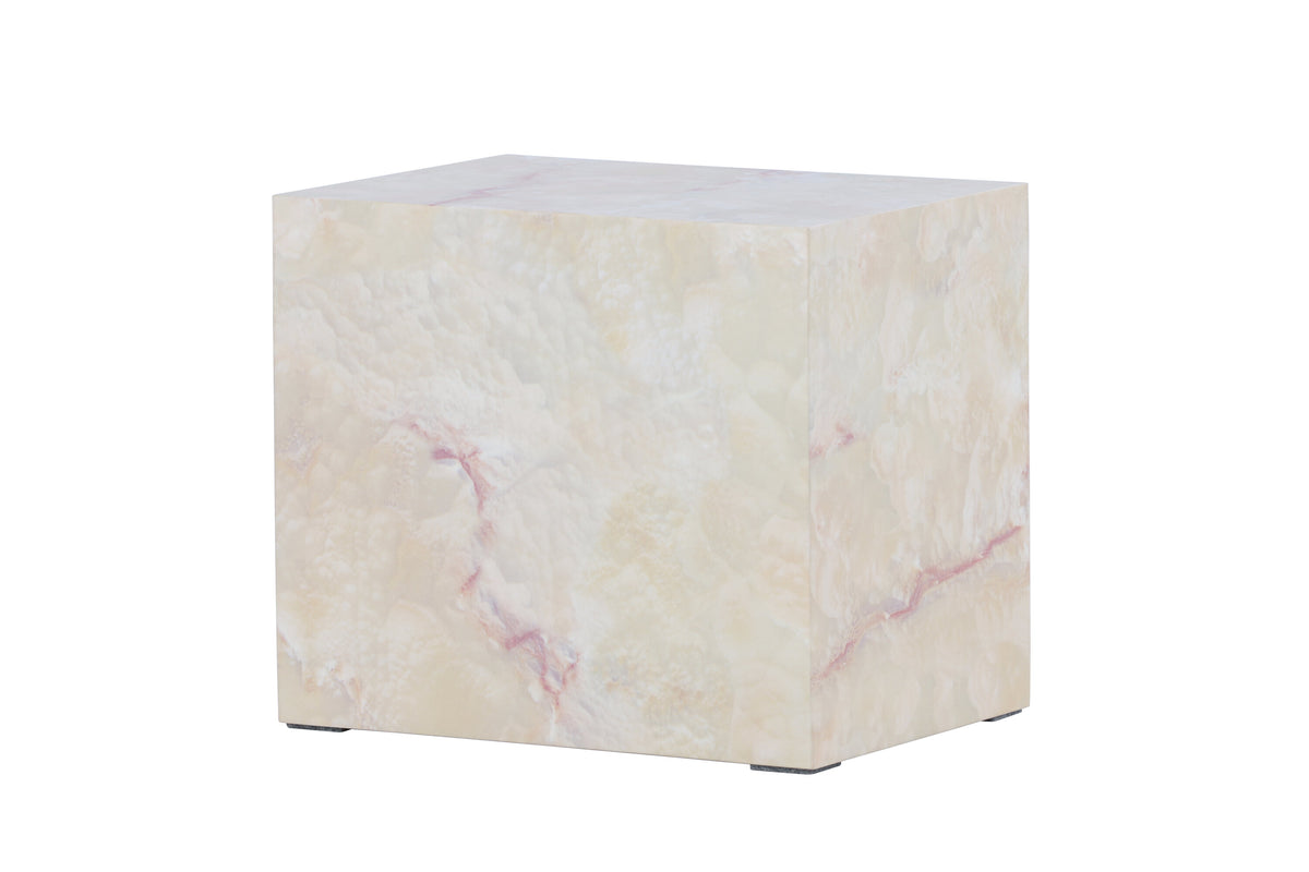 York sidobord 30x35x25 cm beige med stenutseende