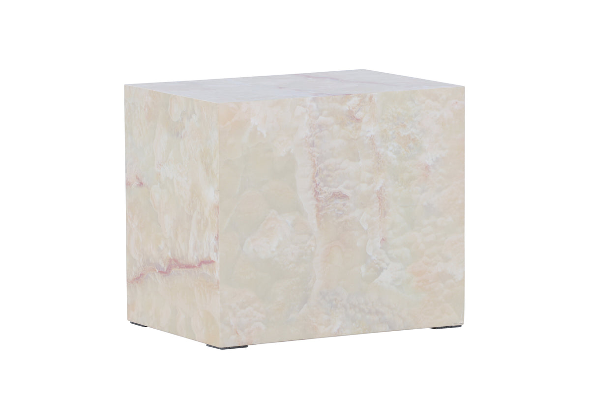 York sidobord 30x35x25 cm beige med stenutseende