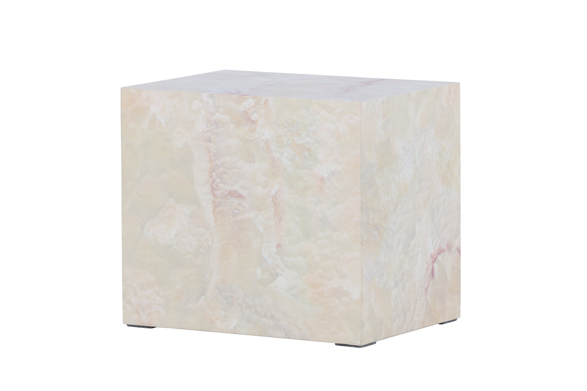 York sidobord 30x35x25 cm beige med stenutseende