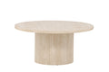 Härön soffbord ø80x38 cm beige med travertinimitation