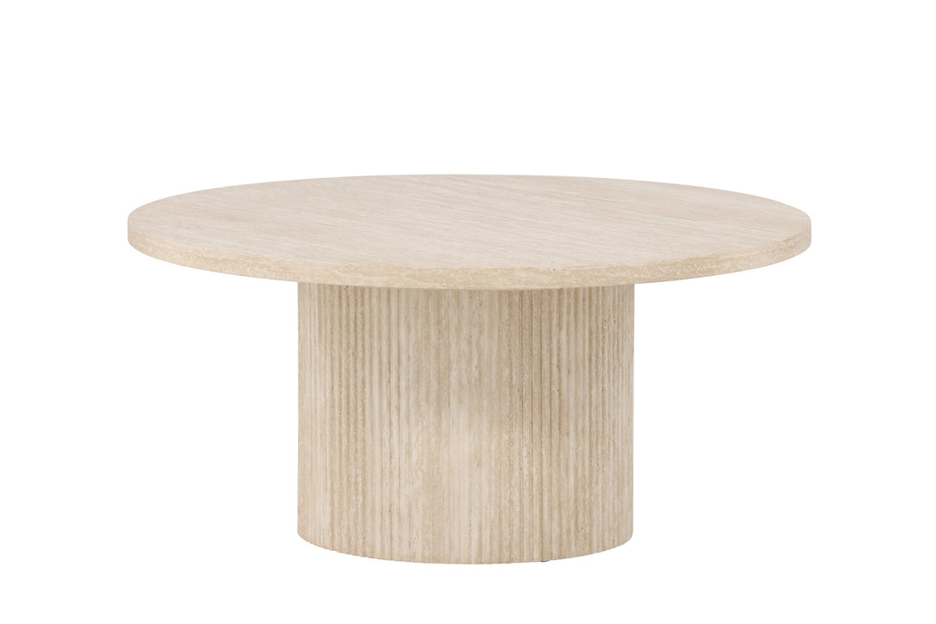 Härön soffbord ø80x38 cm beige med travertinimitation