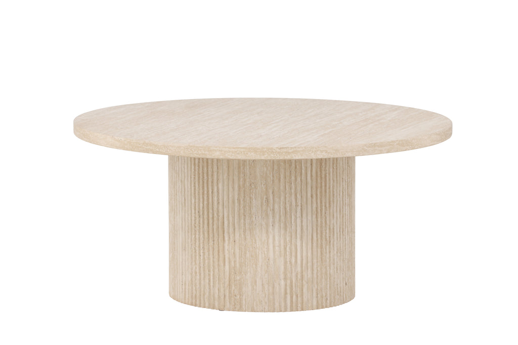 Härön soffbord ø80x38 cm beige med travertinimitation