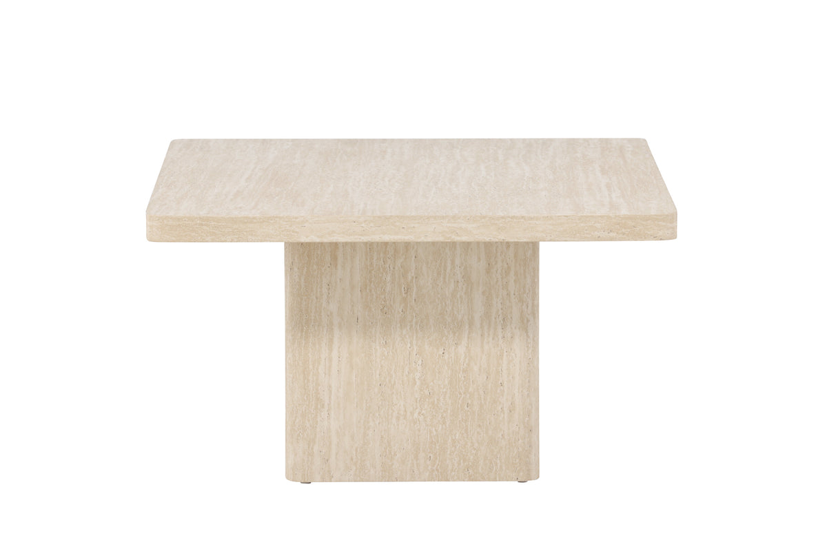 Qvart soffbord 80x80x46 cm beige med travertinimitation