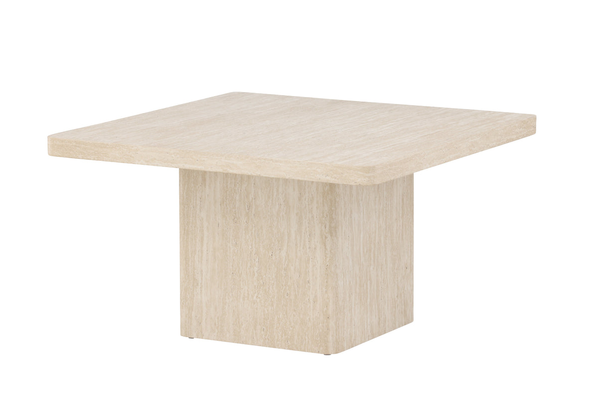 Qvart soffbord 80x80x46 cm beige med travertinimitation