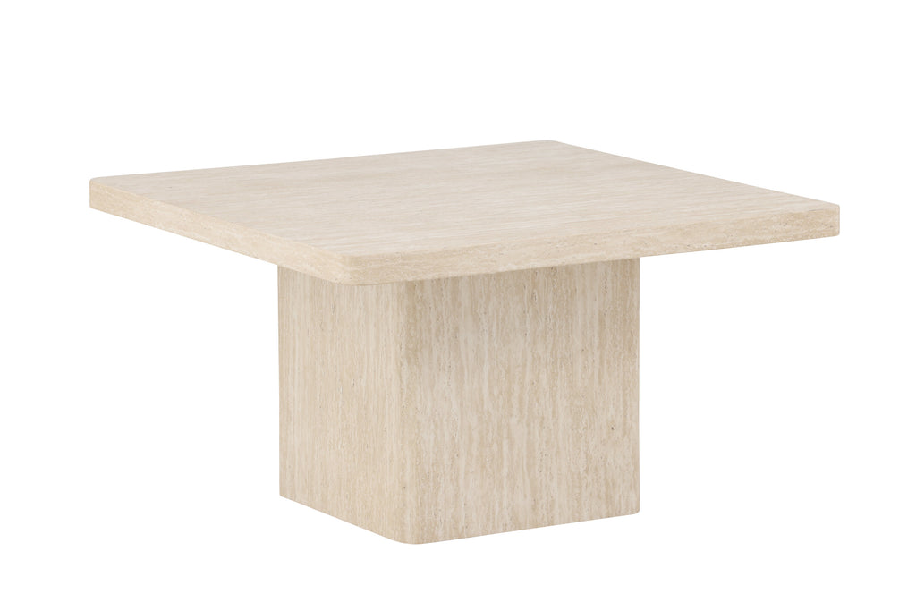 Qvart soffbord 80x80x46 cm beige med travertinimitation