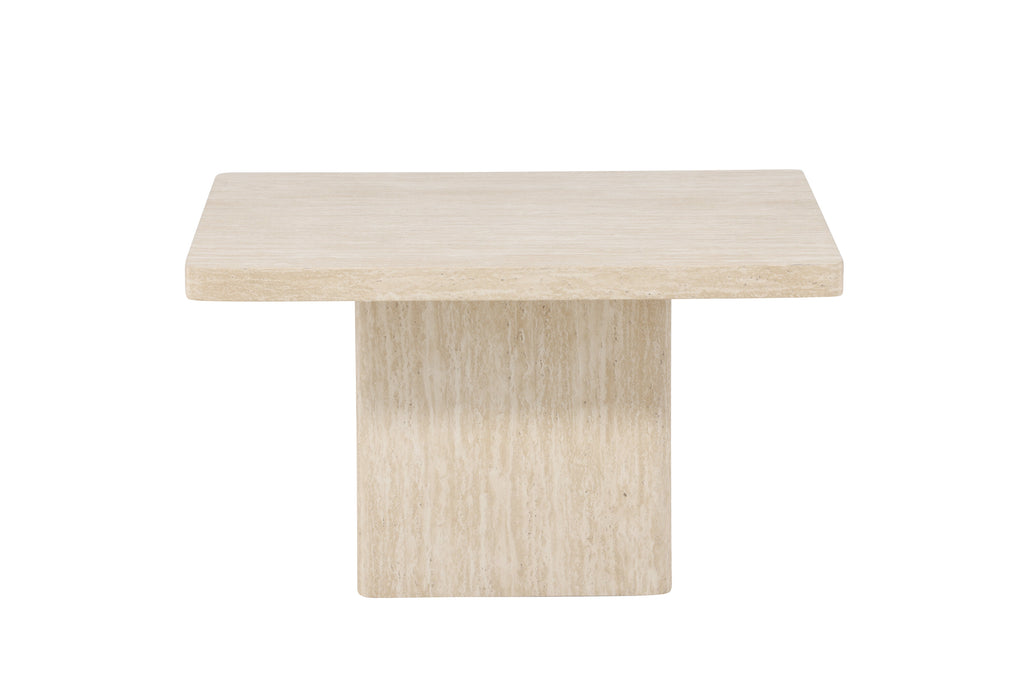 Qvart soffbord 80x80x46 cm beige med travertinimitation