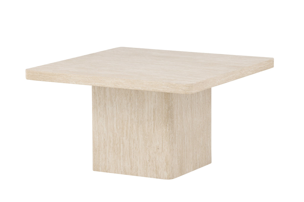 Qvart soffbord 80x80x46 cm beige med travertinimitation
