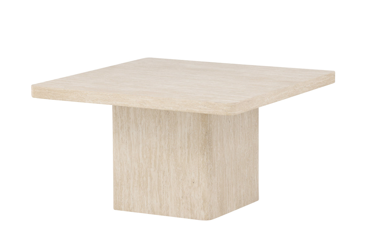 Qvart soffbord 80x80x46 cm beige med travertinimitation