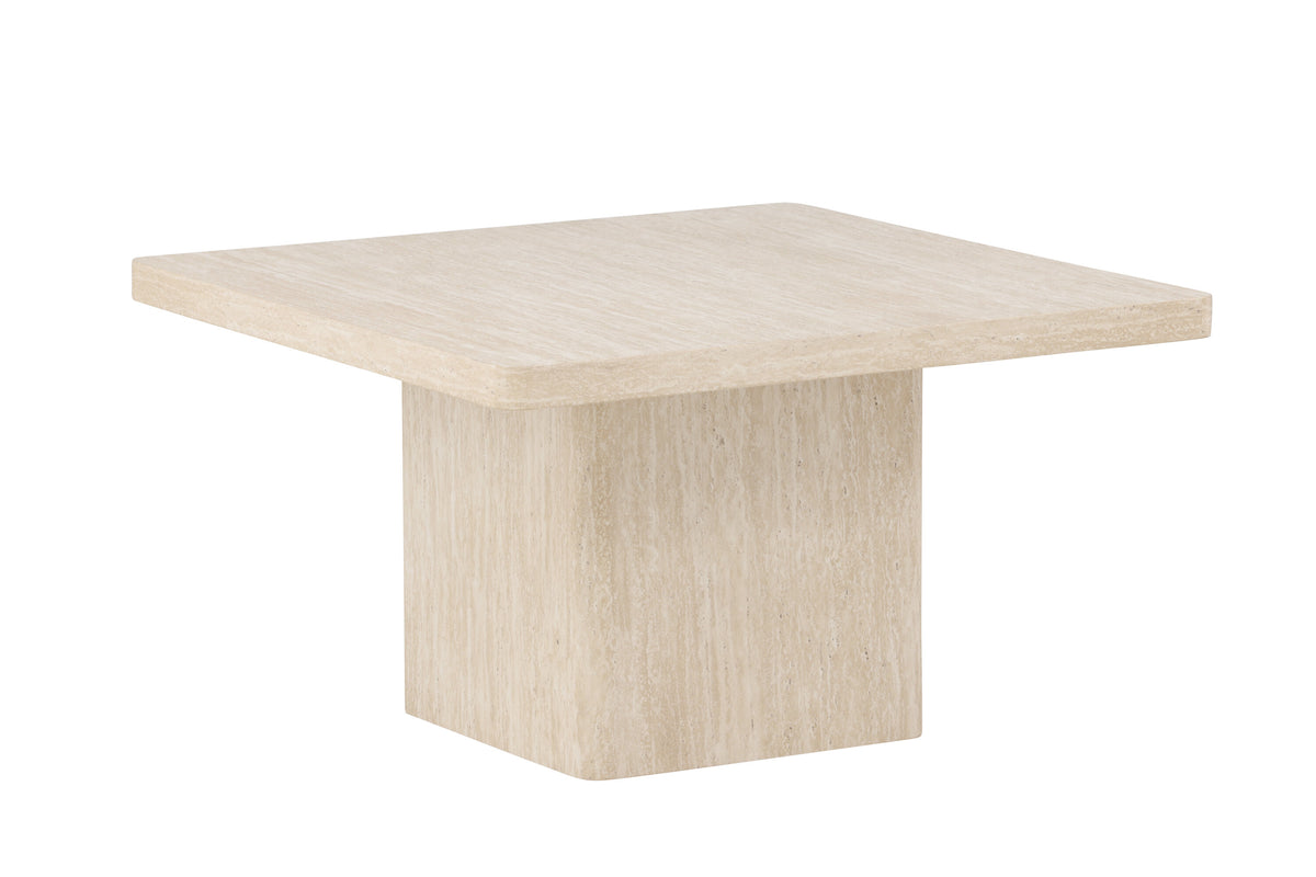 Qvart soffbord 80x80x46 cm beige med travertinimitation
