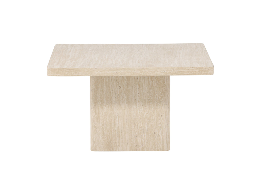 Qvart soffbord 80x80x46 cm beige med travertinimitation