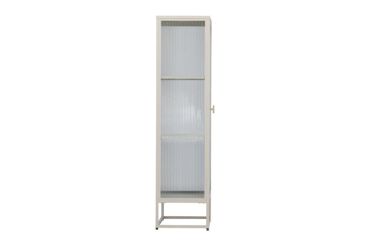 Garis högskåp beige stål och glas