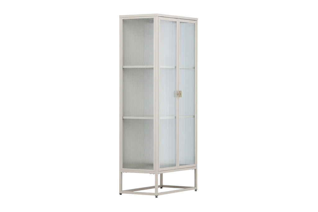 Garis högskåp beige stål och glas