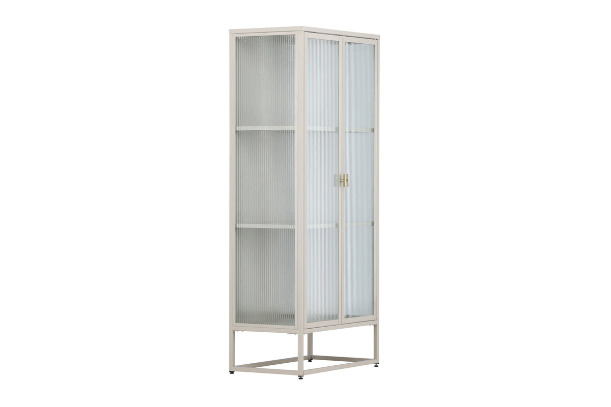 Garis högskåp beige stål och glas