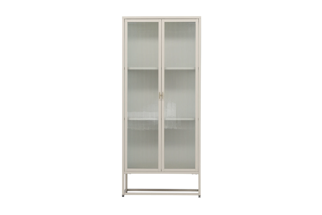 Garis högskåp beige stål och glas