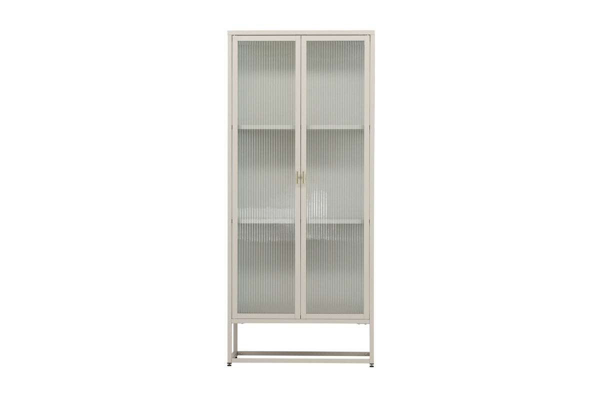 Garis högskåp beige stål och glas