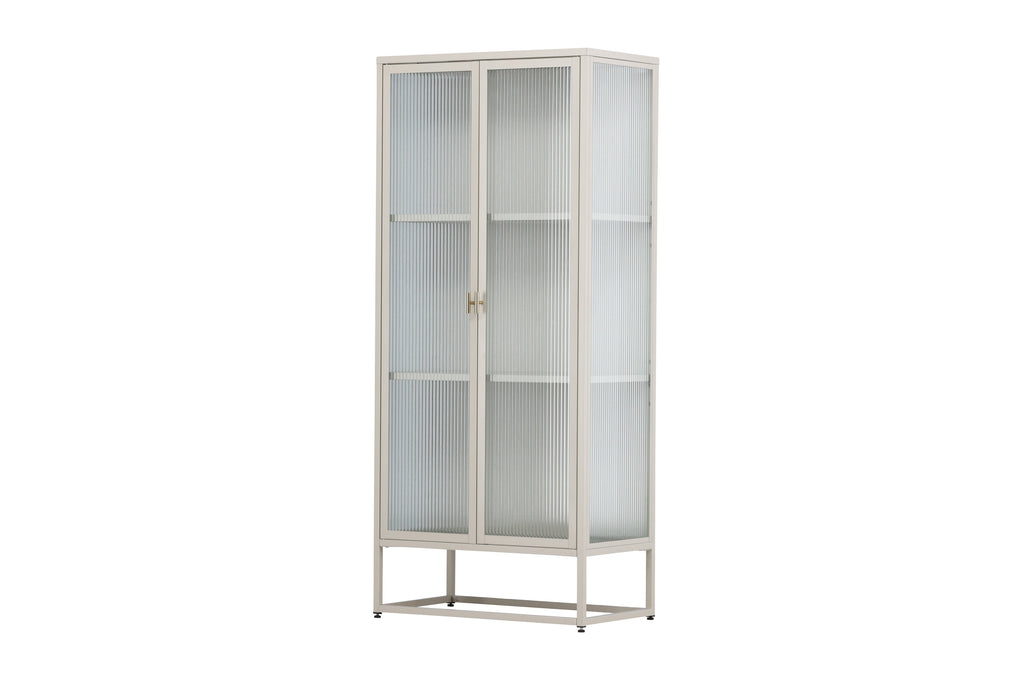 Garis högskåp beige stål och glas