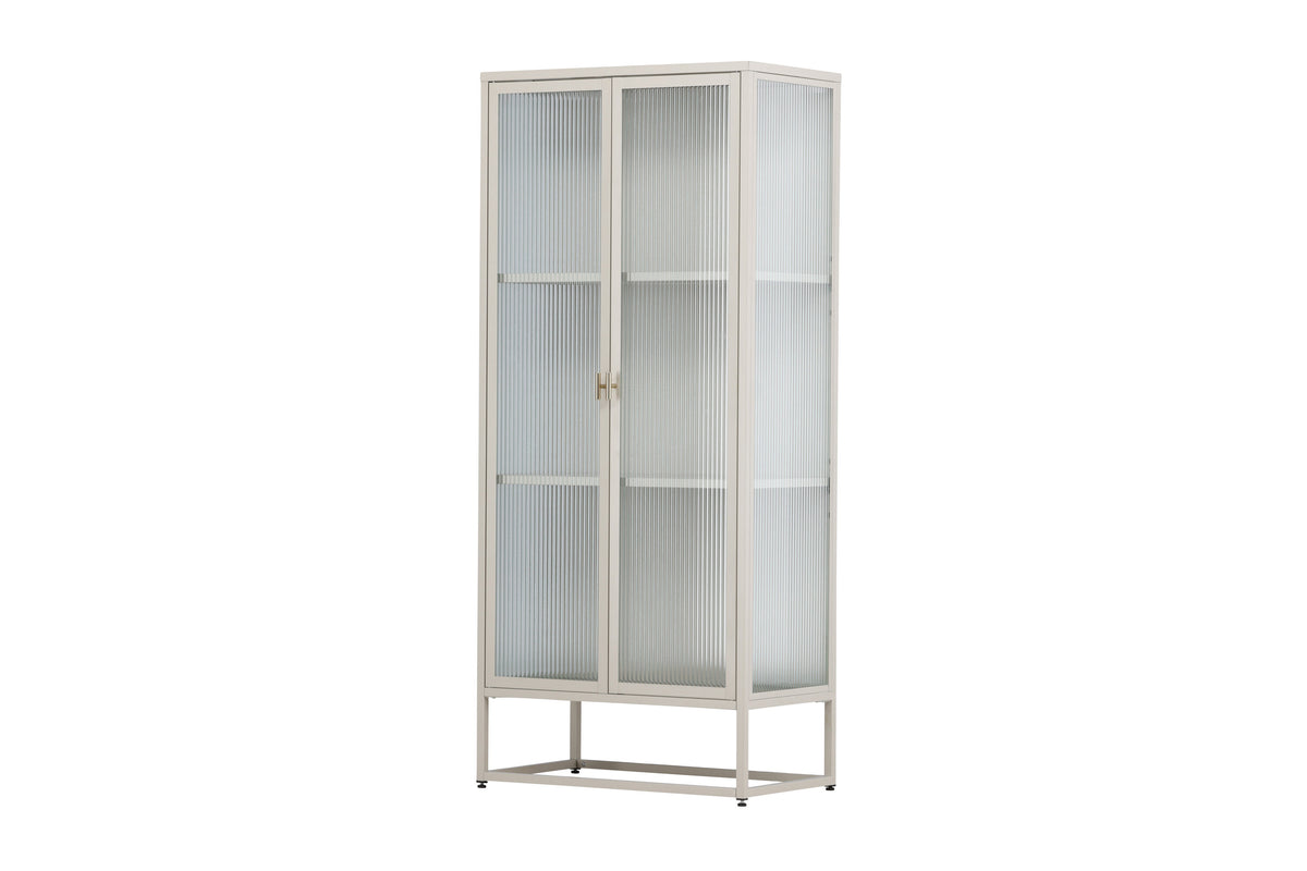 Garis högskåp beige stål och glas