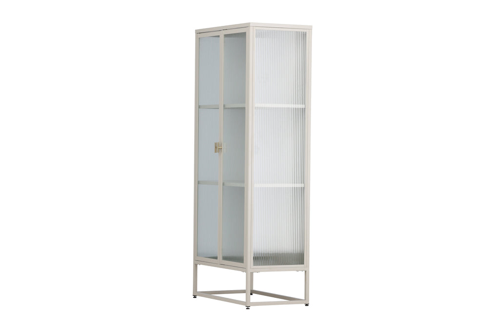 Garis högskåp beige stål och glas