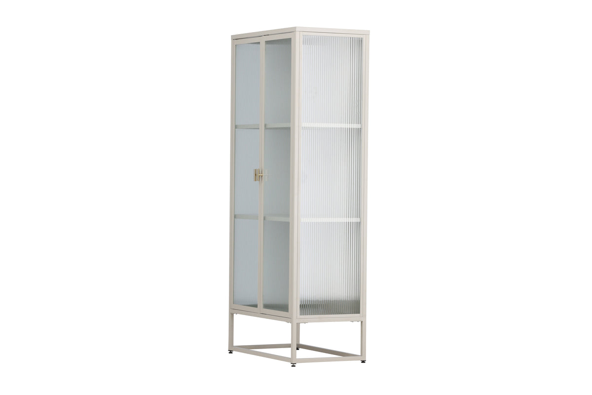 Garis högskåp beige stål och glas