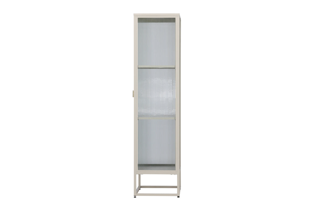 Garis högskåp beige stål och glas