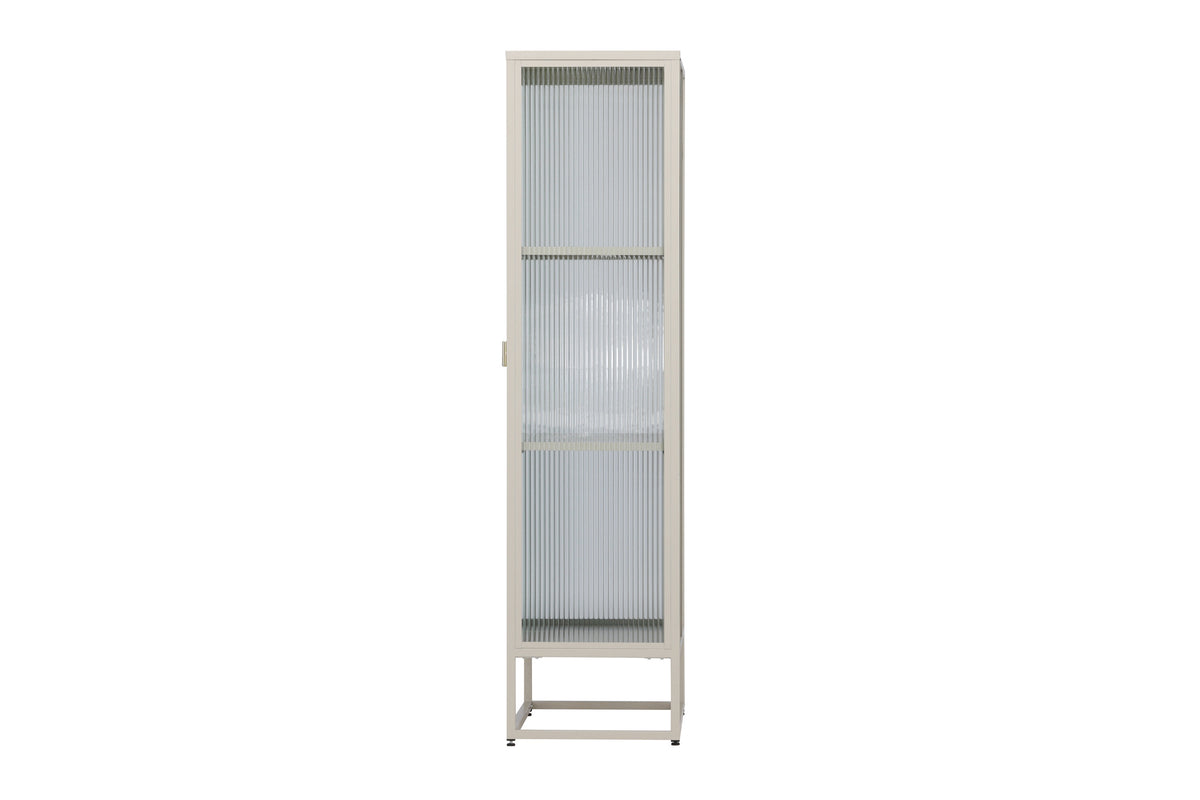 Garis högskåp beige stål och glas