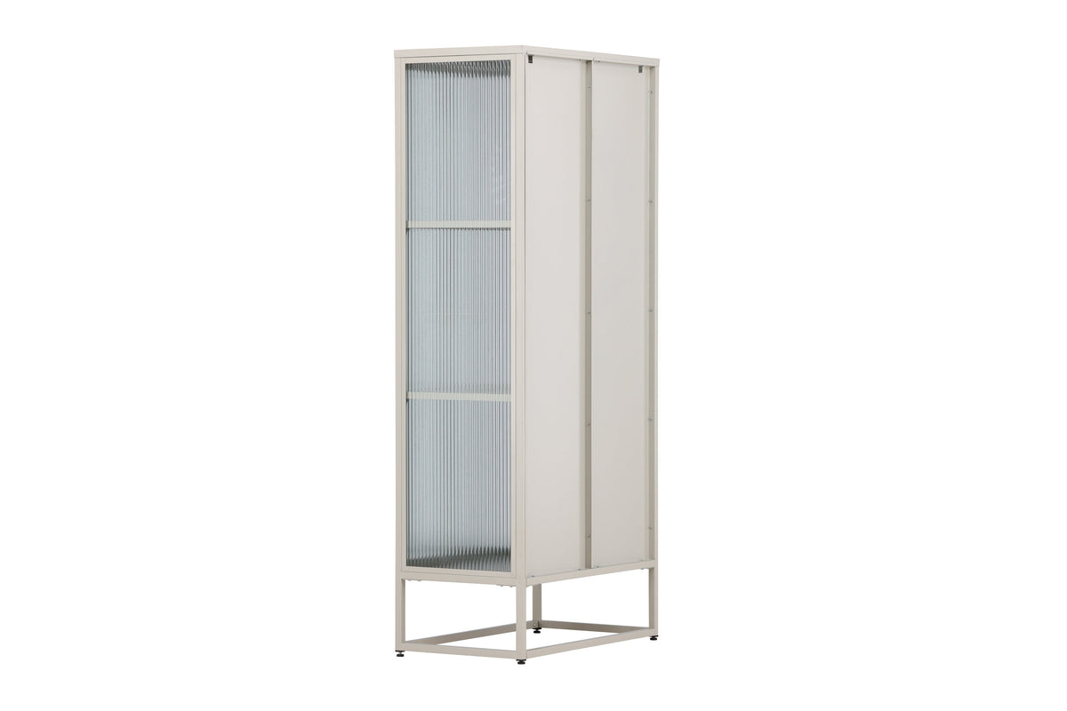 Garis högskåp beige stål och glas