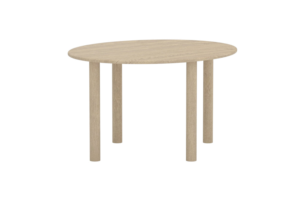 Hilo ovalt matbord 130x110 cm naturfärgad MDF med papperslaminat