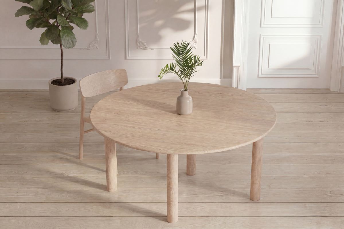 Hilo ovalt matbord 130x110 cm naturfärgad MDF med papperslaminat
