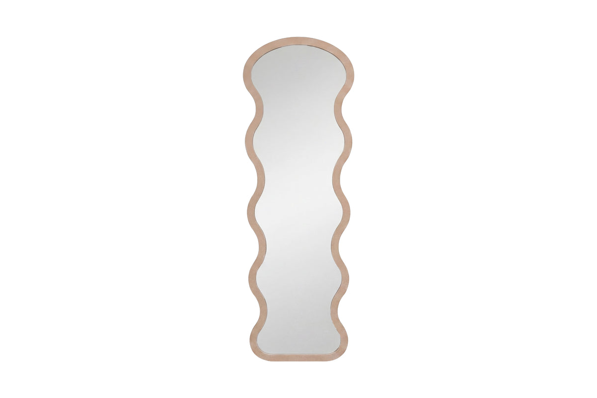 Loui spegel beige med klarglas