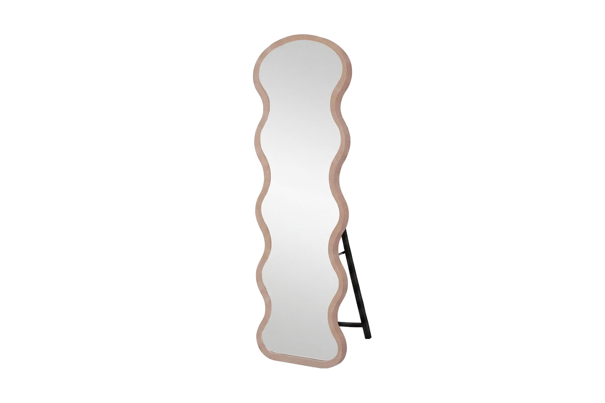 Loui spegel beige med klarglas