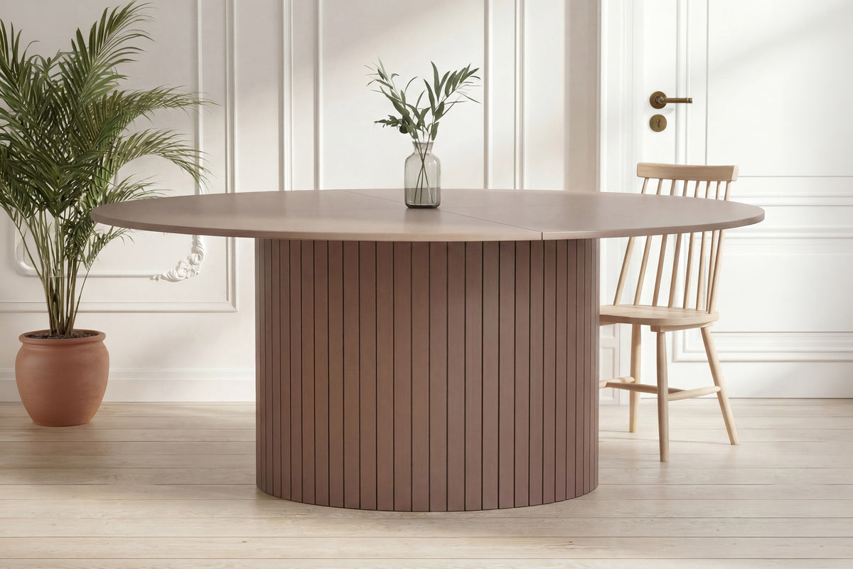 Härön runt matbord Ø180 cm brunt MDF