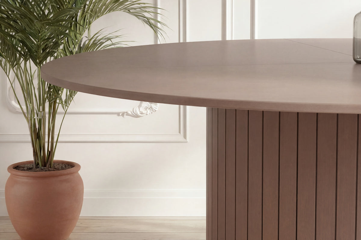 Härön runt matbord Ø180 cm brunt MDF