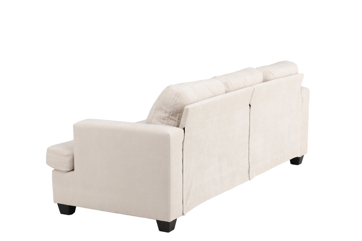 Sani 3-sitssoffa gråbeige chenille med stomme av plywood och metall