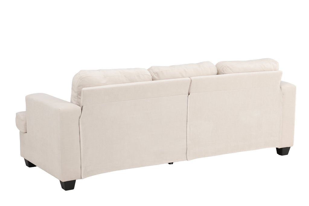 Sani 3-sitssoffa gråbeige chenille med stomme av plywood och metall