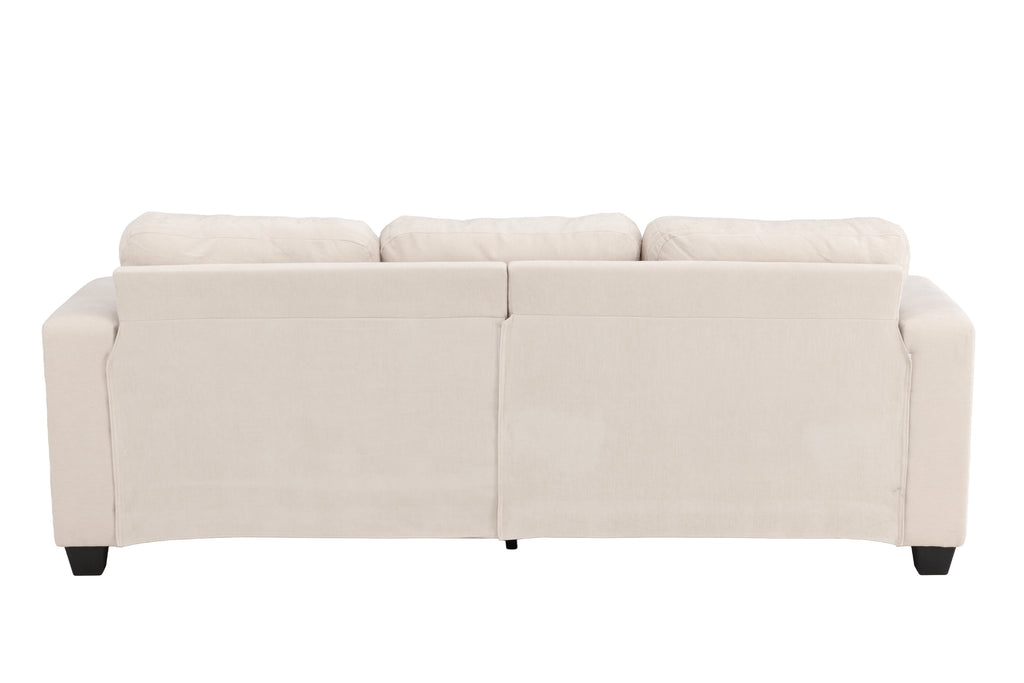 Sani 3-sitssoffa gråbeige chenille med stomme av plywood och metall